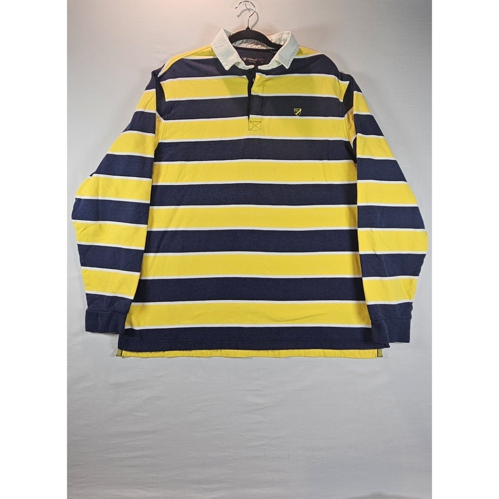 Men's Vintage 90s Daniel Cremieux green Red Striped Long Sleeve Polo Shirt L '93